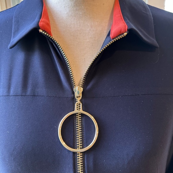 MSK Womens Blue Collar Above Knee O-Ring Shirtdress large - Picture 1 of 7